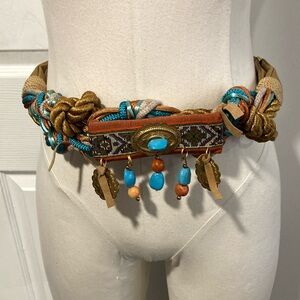 vintage 80’s Carolyn Taylor western Beaded Belt boho
